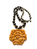 Carved Jade Snake Pendant Necklace