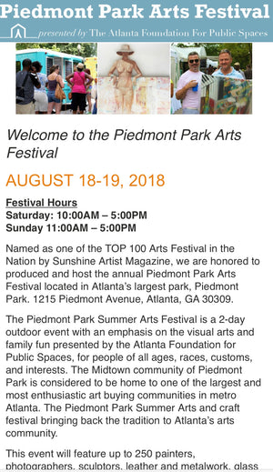 SAT-SUN August 18-19 ATLANTA PIEDMONT PARK FESTIVAL