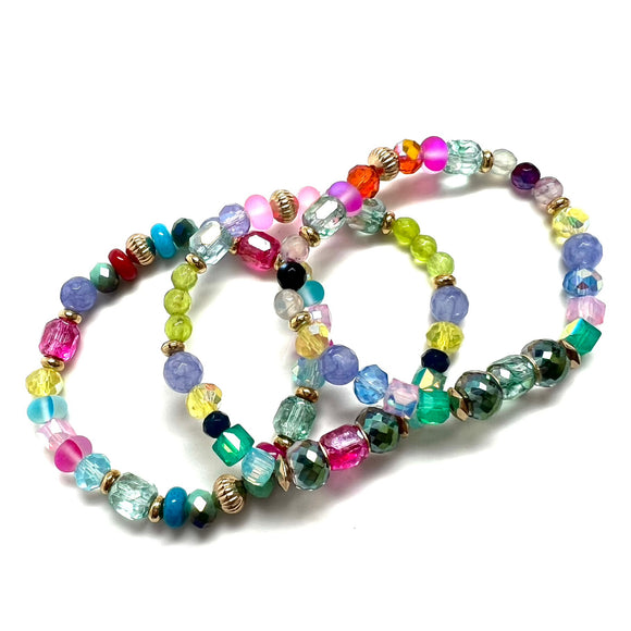 Crystal Mix Trio Bracelet set bright