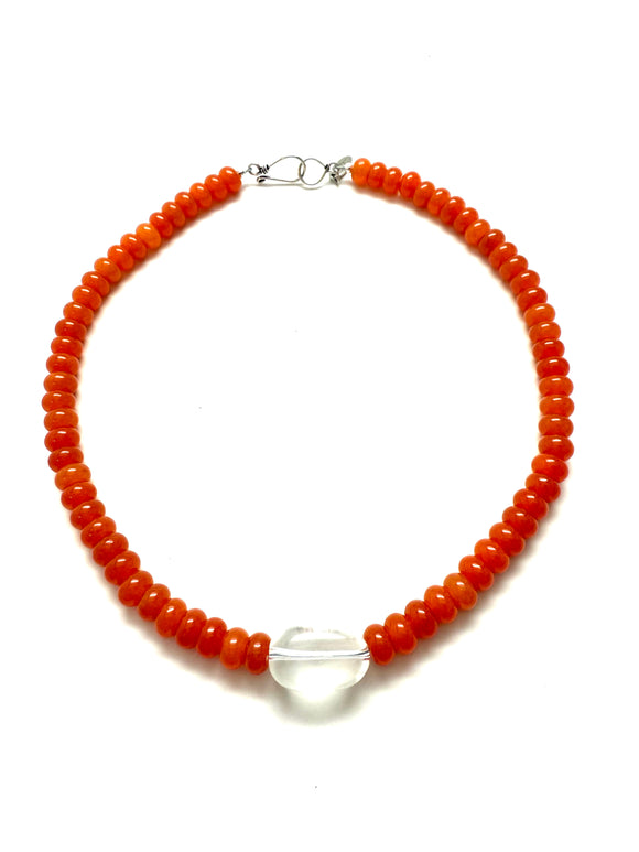 Prism Quartz Necklace - Orange