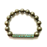 Pyrite & Patina Bracelet Stack SET OF 5