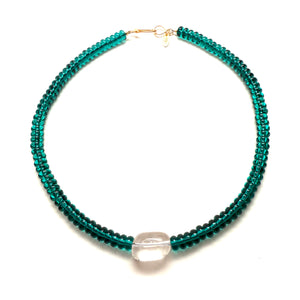 Prism Quartz Necklace - Clear Aqua