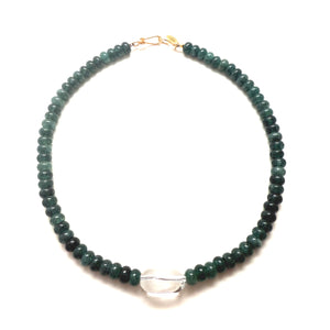 Prism Quartz Necklace -  Green Agate