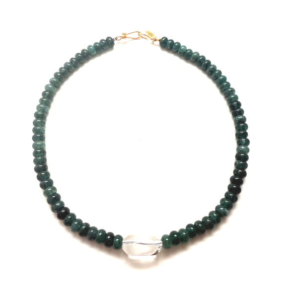 Prism Quartz Necklace -  Green Agate