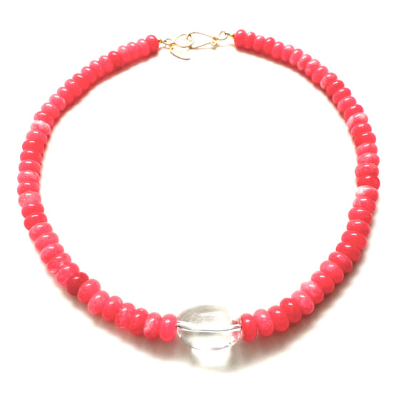 Prism Quartz Necklace - Bright Pink