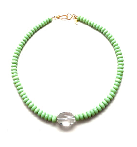 Prism Quartz Necklace - Soft Green