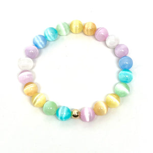 Rainbow Selenite Bracelet 8mm