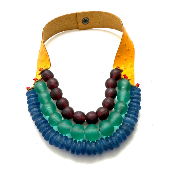 3 Strand Necklace - Yellowfin no brass