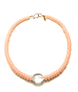 Prism Quartz Necklace - Rose Pink