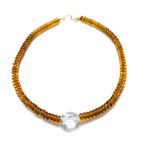 Prism Quartz Necklace - Clear Amber