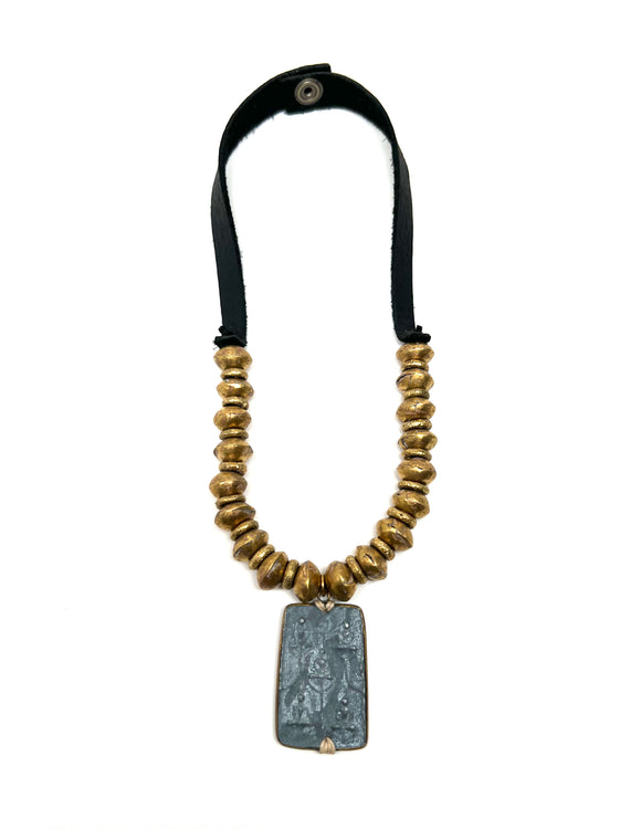 Zen Necklace Brass Namaste