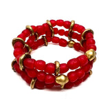 Glass Mini Bracelet Red
