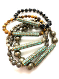 Pyrite & Patina Bracelet Stack SET OF 5