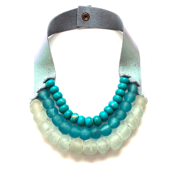 3 Strand Necklace - Mermaid Aqua