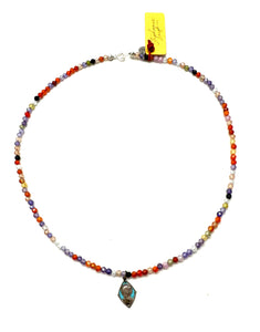 1930s French Devotional Medal Necklace with Swarovski Crystals