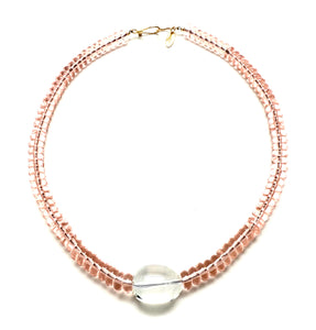 Prism Quartz Necklace - Clear Pink