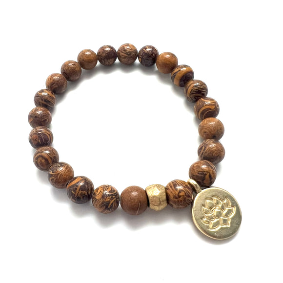 8mm Petrified Wood Jasper bracelet