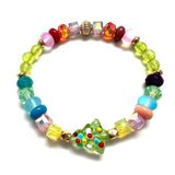 Glass Christmas Tree Bracelet