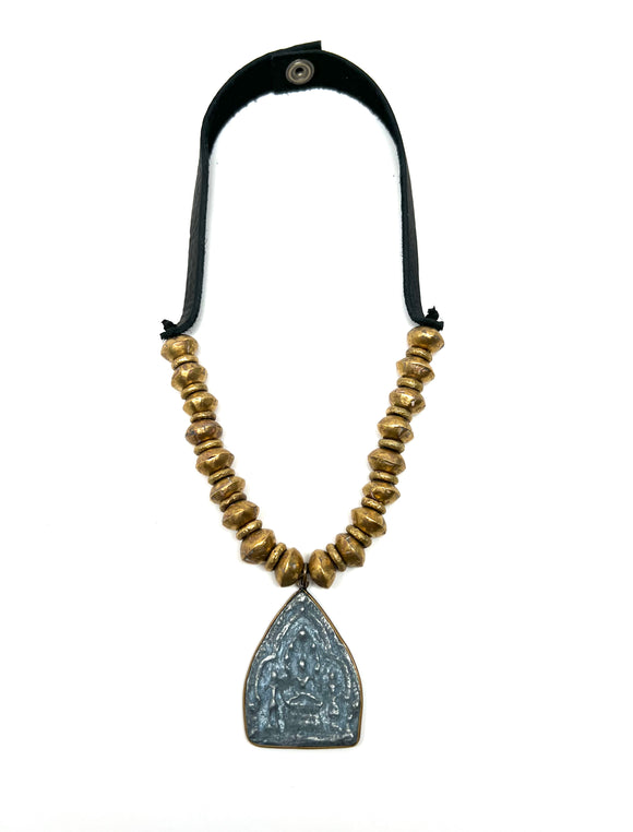 Zen Necklace Brass Temple