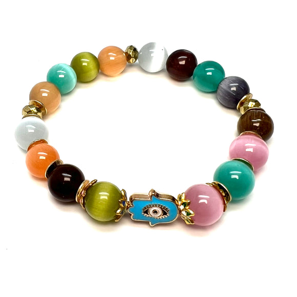 Hamsa Selenite Bracelet