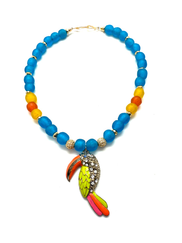 Neon Tropics Toucan Necklace