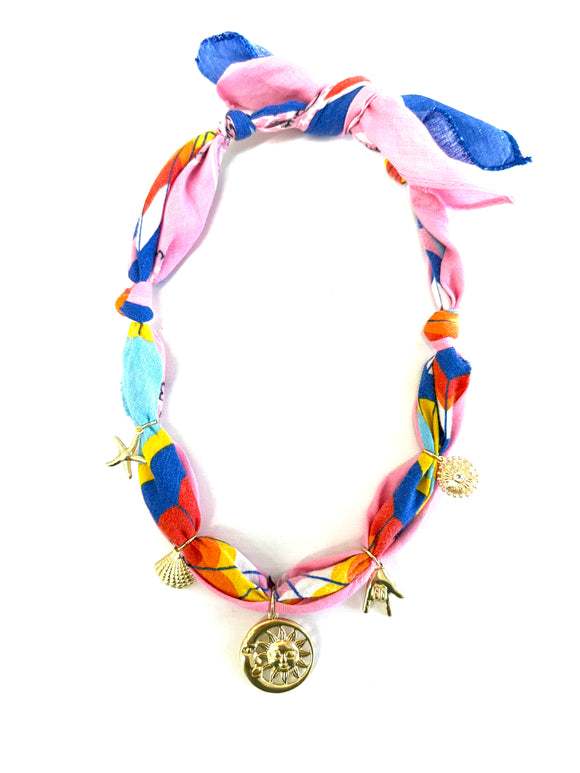 Sunburst Charm Bandanna Necklace