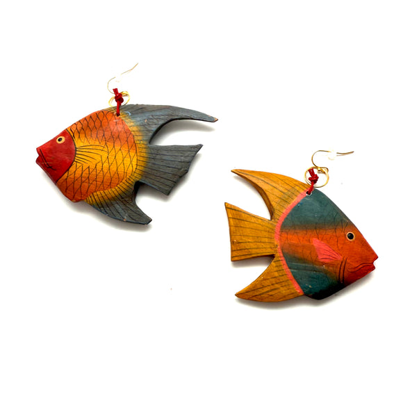 Hand-Painted Tropical Fish Earrings