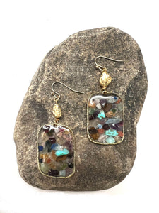 Gemstone and Resin Earrings