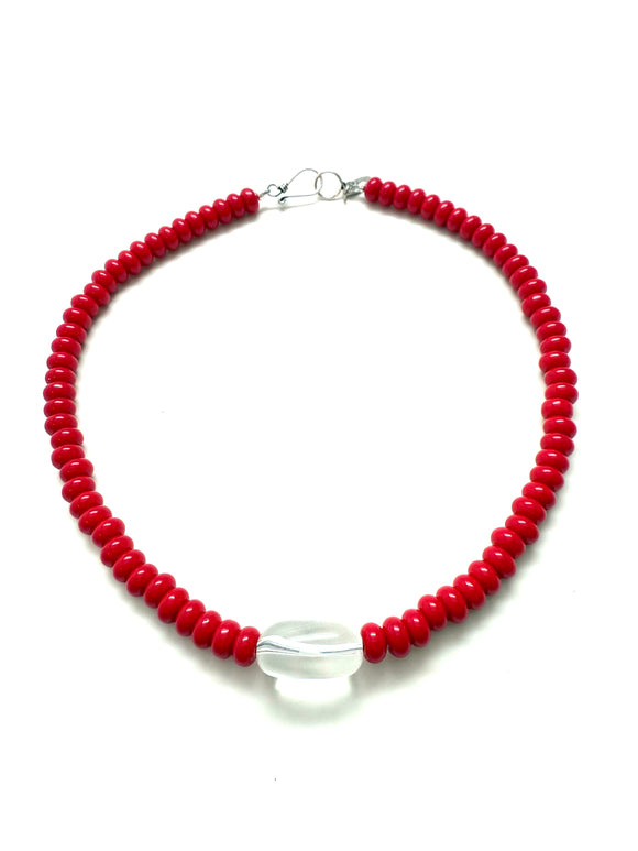 Prism Quartz Necklace - Red
