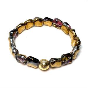 Bracelet • Polychrome fire polish glass Gilded