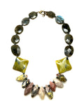 Pink Aventurine, Serpentine & Labradorite Statement Necklace