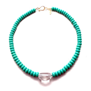Prism Quartz Necklace - Soft Turquoise
