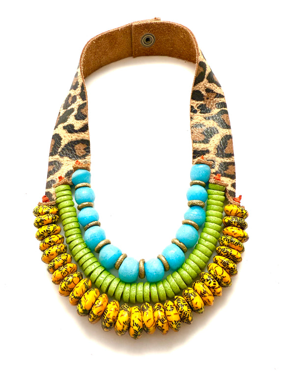 3 Strand Necklace - orange threading