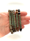 Pyrite & Patina Bracelet Stack SET OF 5