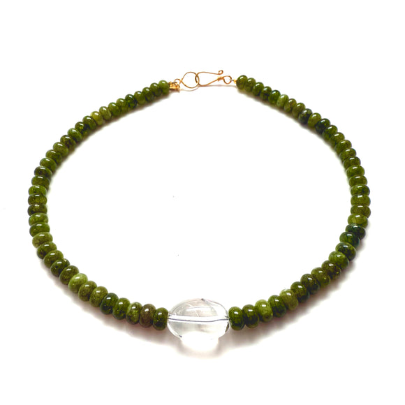Prism Quartz Necklace - Olive