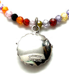 Vintage Catamore Sterling Dove Medal Necklace with Swarovski Crystals