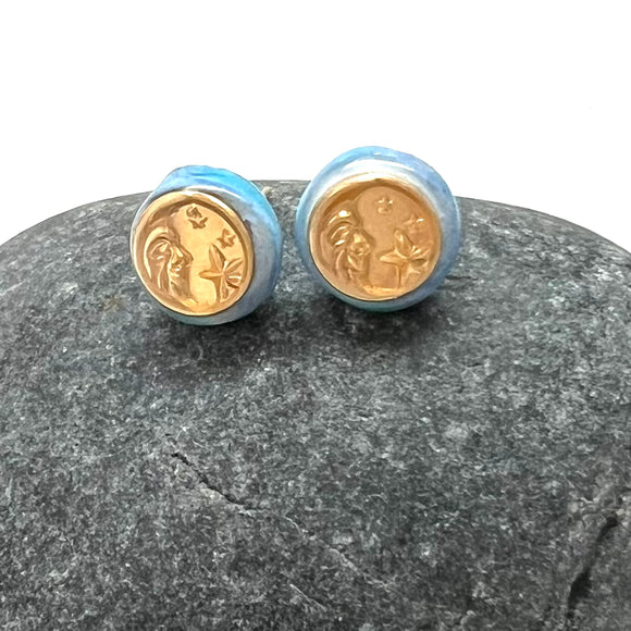 Man in the Moon Stud Earrings