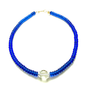 Prism Quartz Necklace - Clear Cobalt