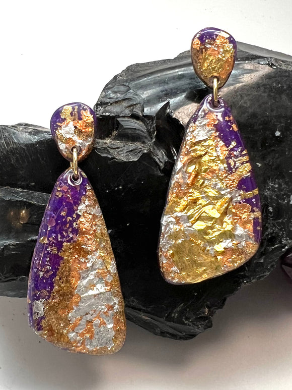 24k Purple Earrings