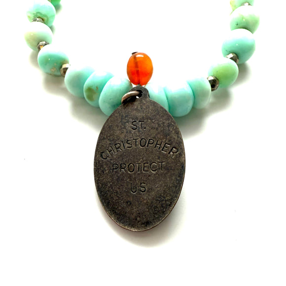 Larimar St. Christopher Necklace