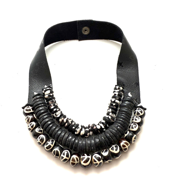 3 Strand Necklace- Black Star strap