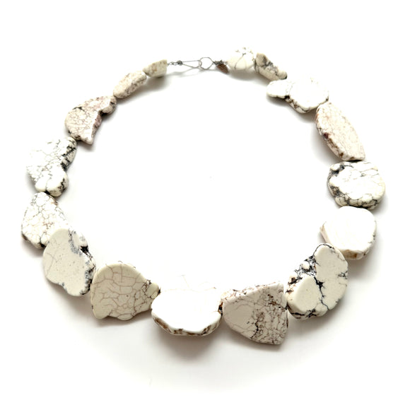 Large Bead Howlite Statement Necklace