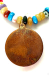 Vintage CREED Saint Jude Medal Choker with Mixed Gemstones