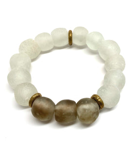 Glass Bracelet • White & Grey