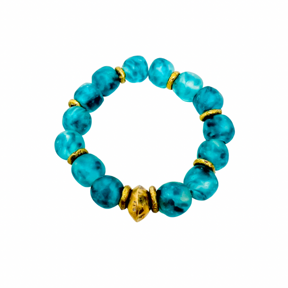 Krobo Bracelet • Turquoise swirl