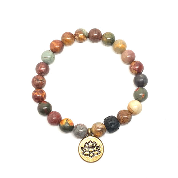 Jasper and Lotus bracelet